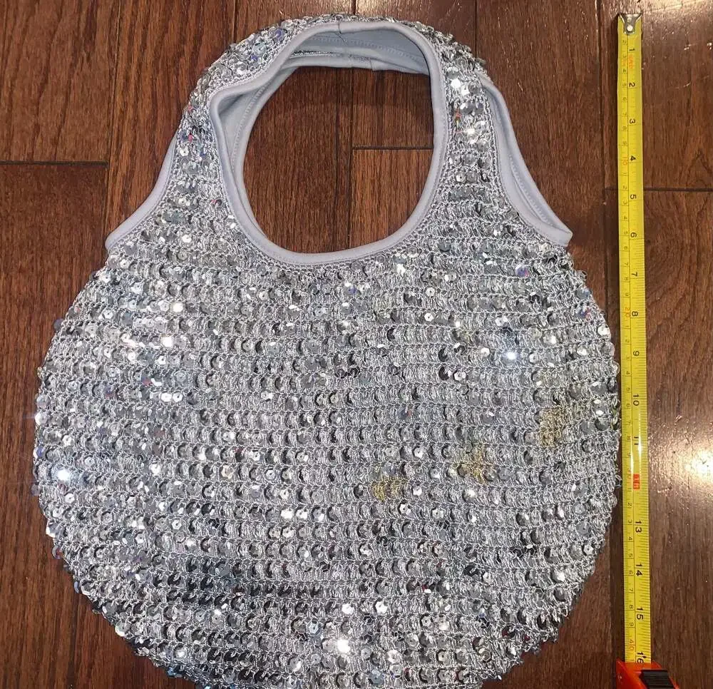 Y2K Apt. 9 Silver Sequin Hobo Bag